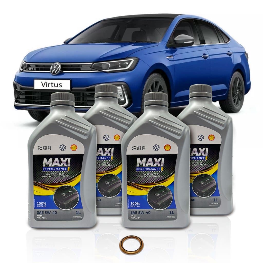 Kit Revisão Óleo Original VW 5w40 Novo Virtus 200 1.0 TSI 2018 2019 2020 2021 2022 2023 2024