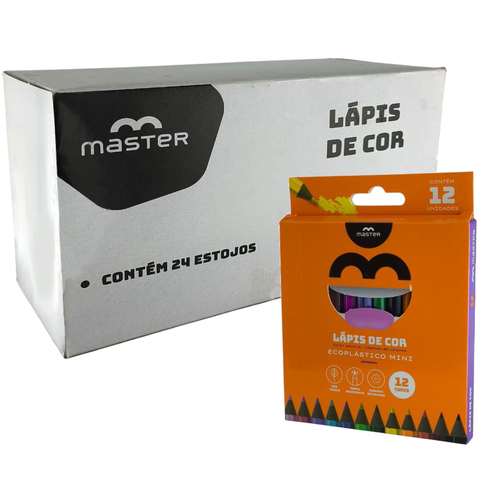 Lápis de cor ATACADO - 24, 30 e 48 caixas com 12 cores