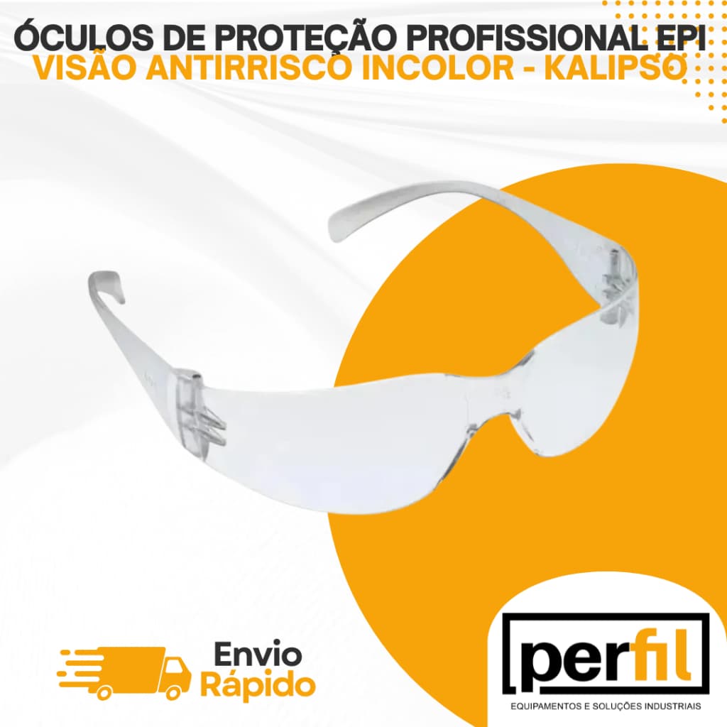 Óculos de Proteção EPI Kalipso Leopardo - Incolor Transparente