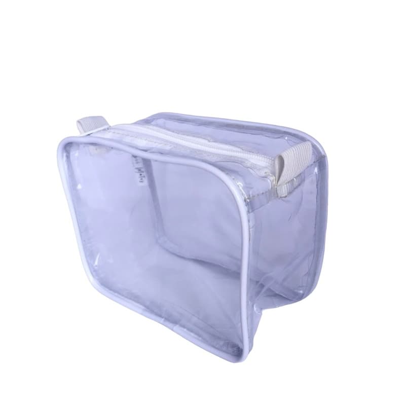 KIT 25 MINI NECESSAIRE TRANSPARENTE  E BRANCA