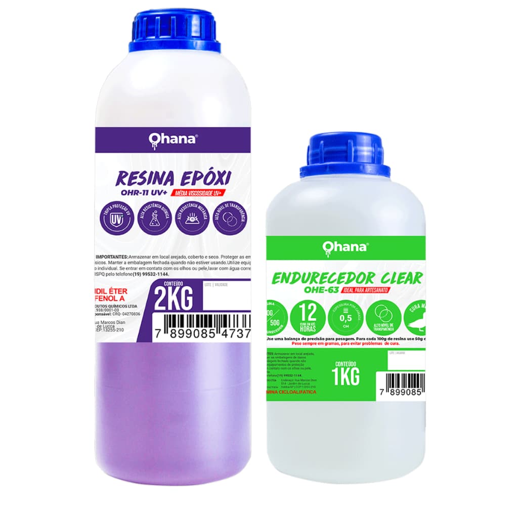 Resina Epoxi Incolor De Média Viscosidade Uv+ Kit Com 3 Kg