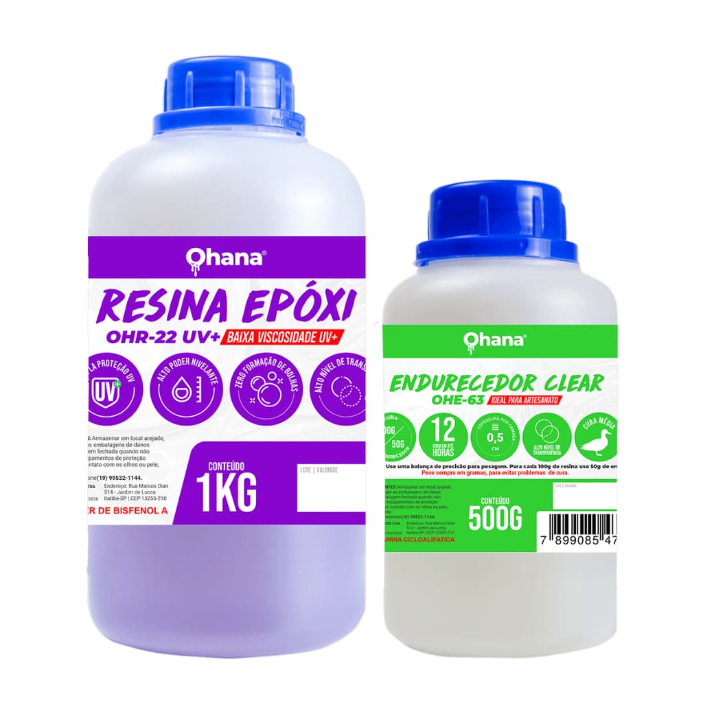 Resina Epoxi Baixa Epessura UV+ para Artesanato 1,5kg