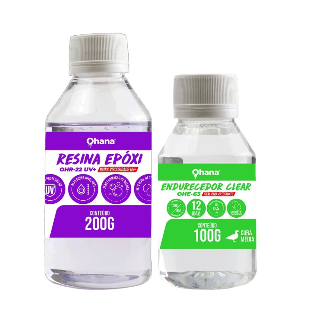 Resina Epoxi Baixa Espessura com Proteção UV+ para Artesanato - 300g
