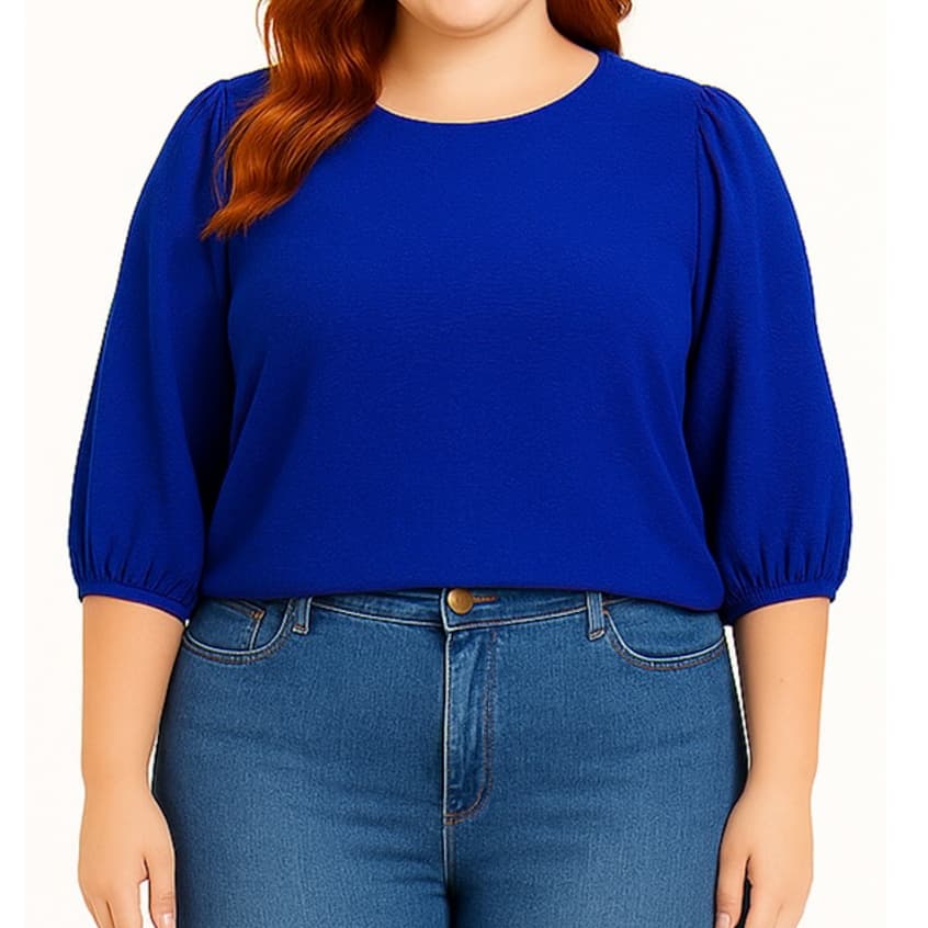 YW & X MODA    blusa plussize manga 3/4