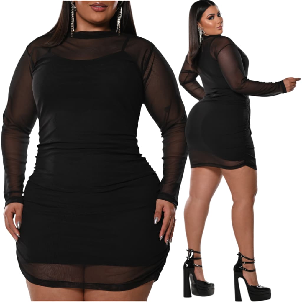 DRAPA PLUS - VESTIDO DE  TULE PLUS SIZE