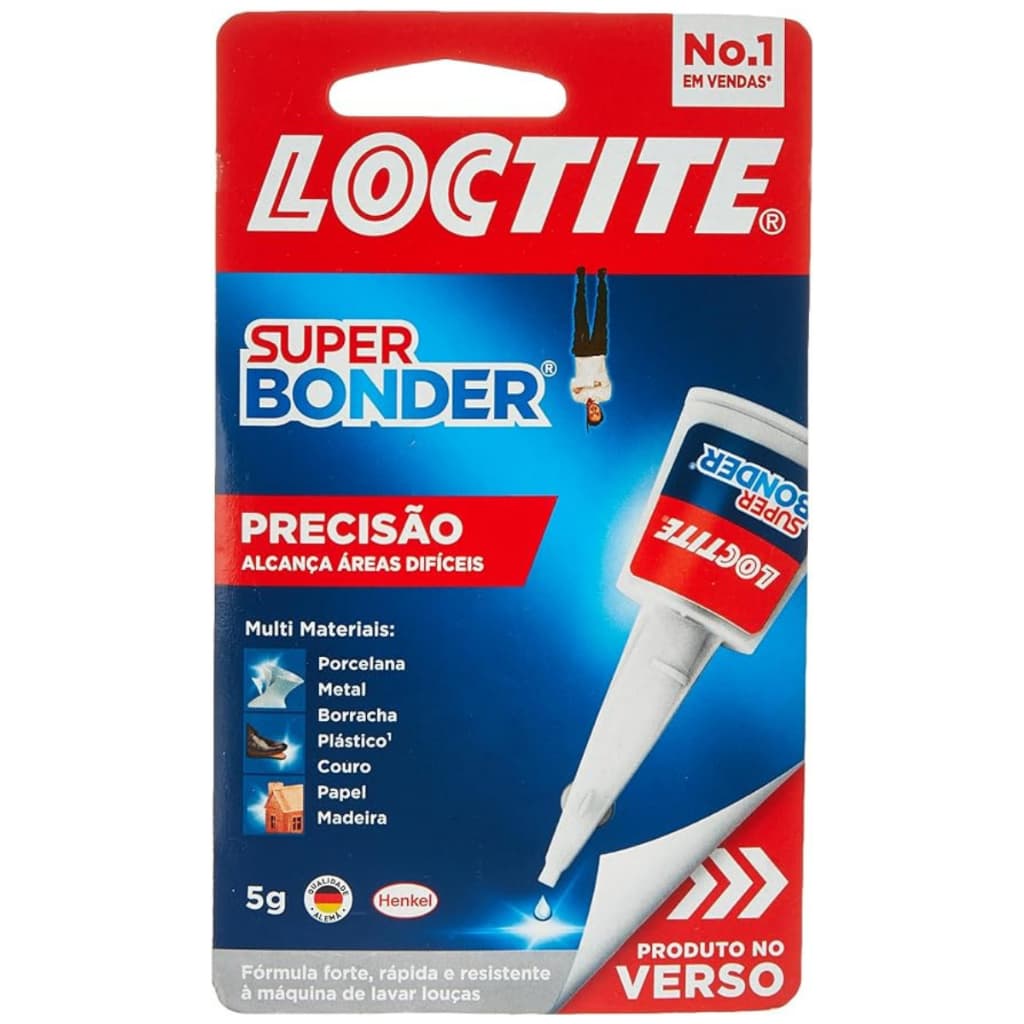 Cola Super Bonder Precisão 5g instantânea bico Anti-entupimento Loctite