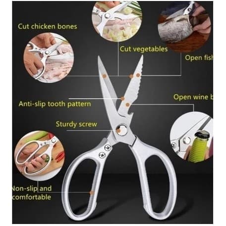 TesouraAço Inoxidável/Cortador De Ossos De Frango/ De Cozinha Durável/Resistente Ao Desgaste E Não Enferruja