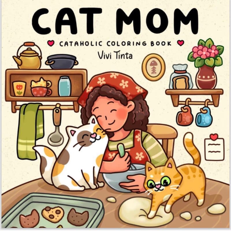 Livro Completo Cat Mom Impresso - 45 desenhos pra colorir - Tamanho A5