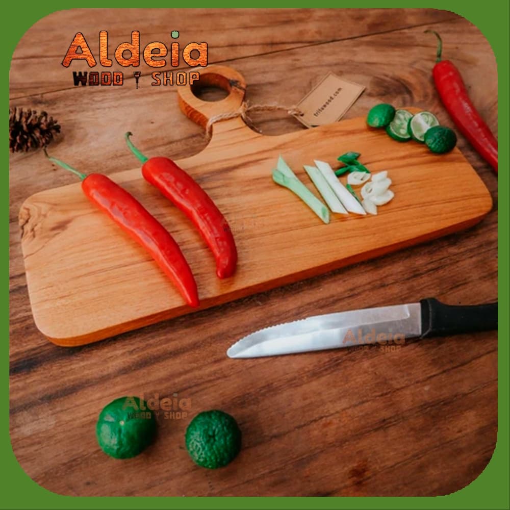 Tábua de Corte Madeira Maciça Madeira Nobre Tábua de Carne Redonda Tábua Retangular