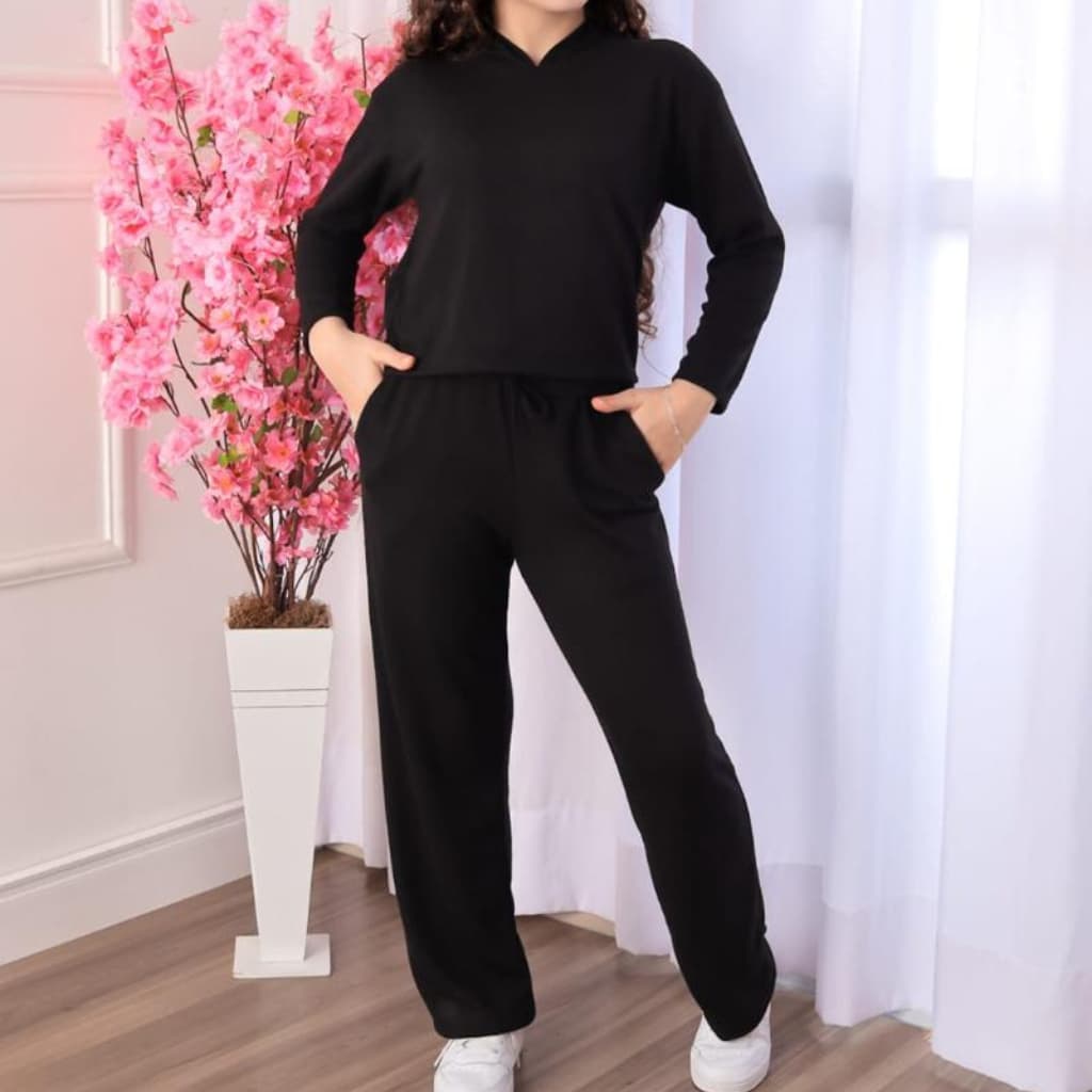Conjunto de Frio Juvenil Calça e Blusa Manga Longa com Capuz