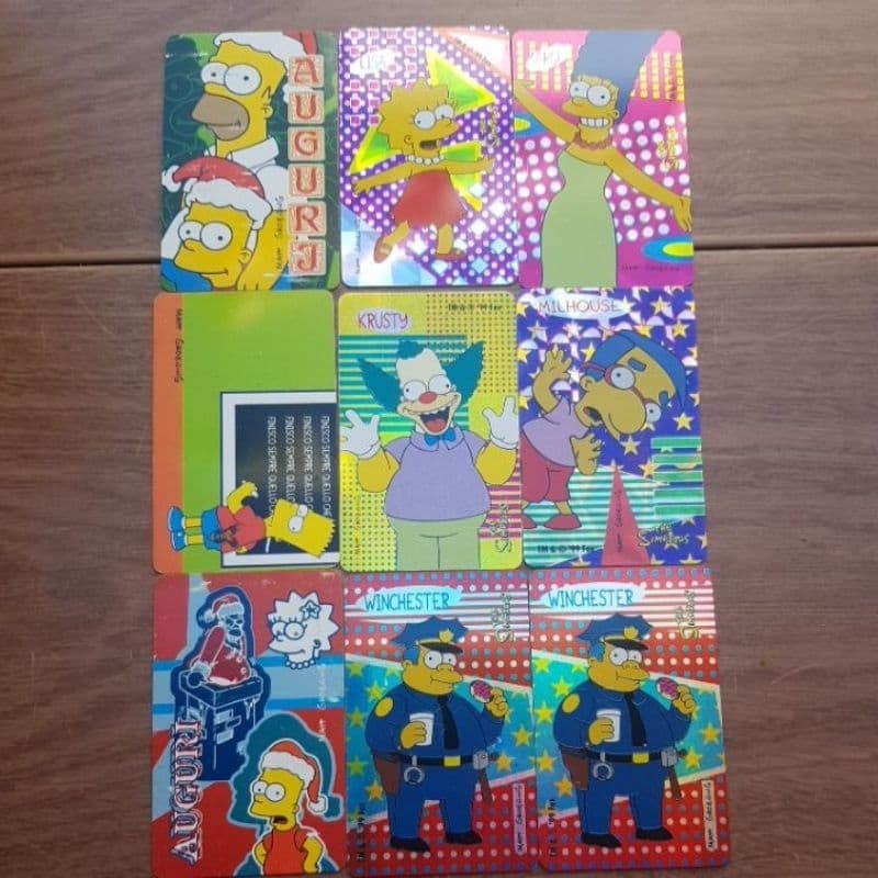 Conjunto de 9  cartões telecom Italia Tema Simpsons