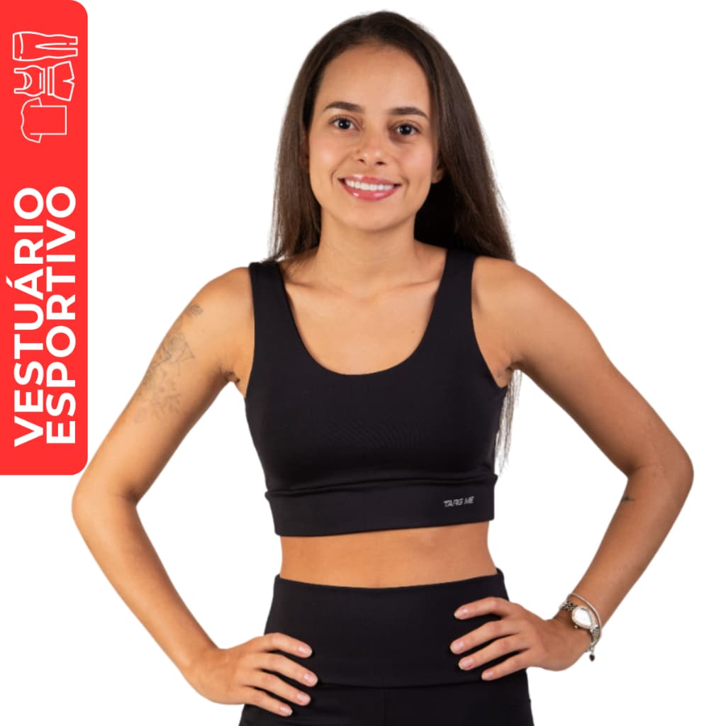 Top Academia Poliamida Fitness Feminino Targ Me Bojo Removível Corrida Ginástica Zero Transparência