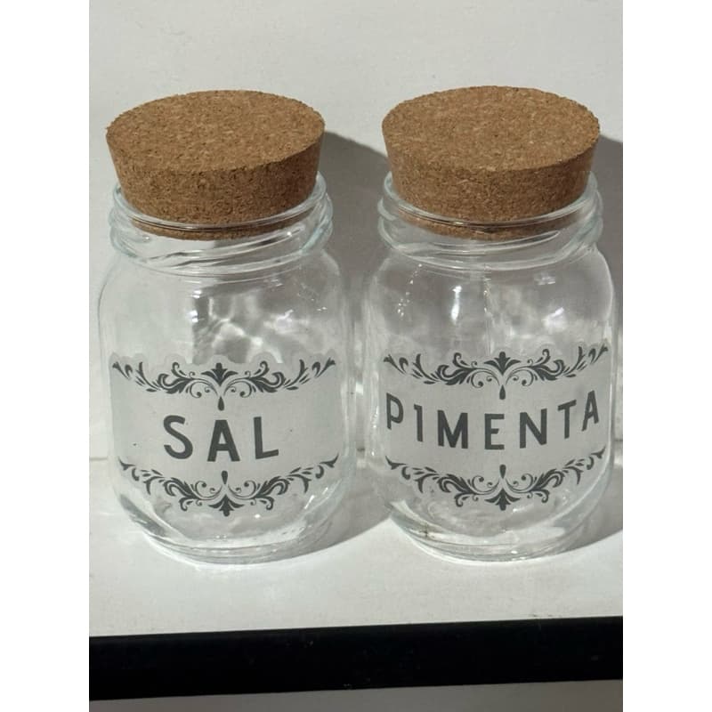2 potes de vidro 200ml com rolha cortica