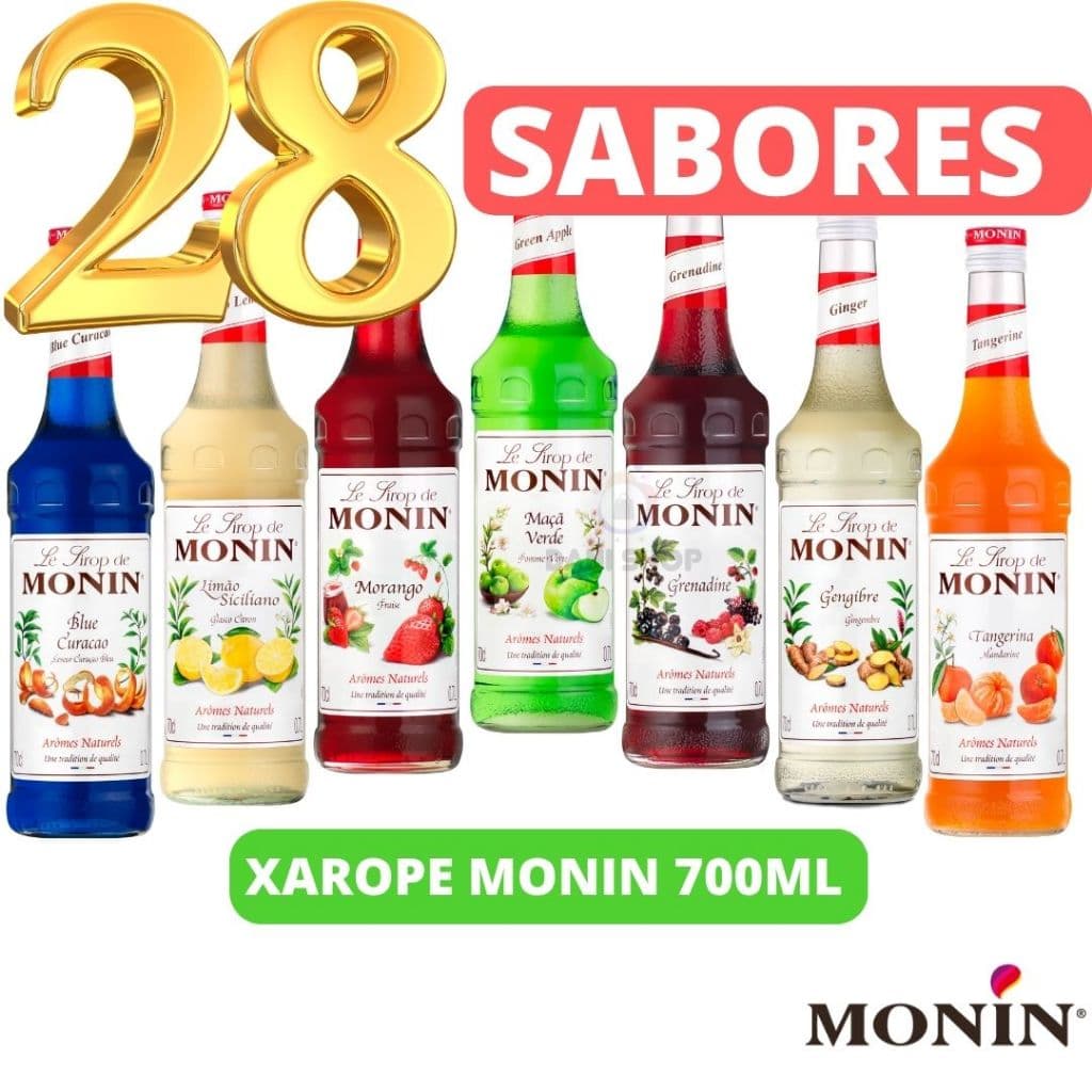 Xarope Monin P/ Drink Soda Italiana Gin Varios Sabores 700ml
