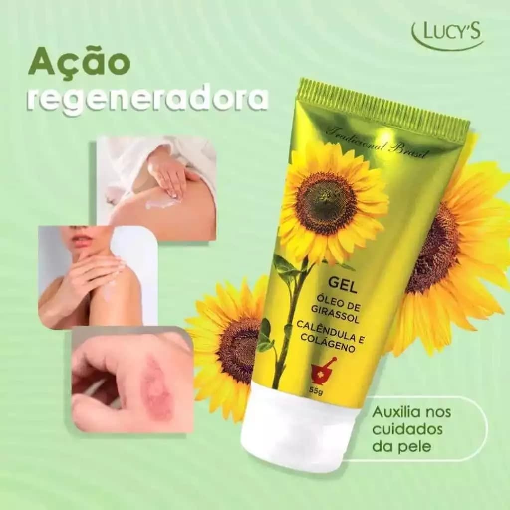 Gel Cicatrizante Óleo de Girassol, Calêndula E Colágeno - Atua Contra Queimaduras e Inflamações