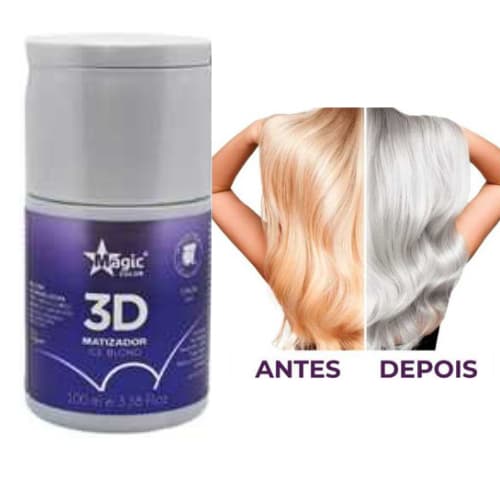 Mini Matizador 3D Ice Blond Efeito Cinza 100ml Cabelo Matizado Magic Color