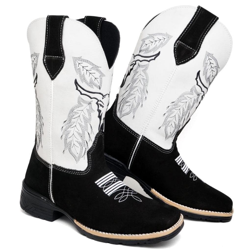 Bota Texana Estilo Country Masculina Couro Botina Confortável Sofisticado