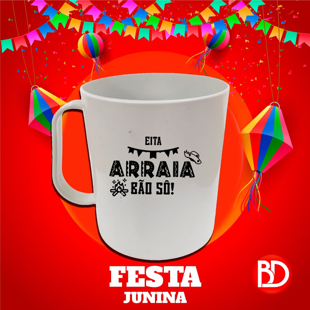 KIT 20 CANECAS FESTA JUNINA 400 ML ARRAIÁ SÃO JOÃO FESTA COMEMORATIVO