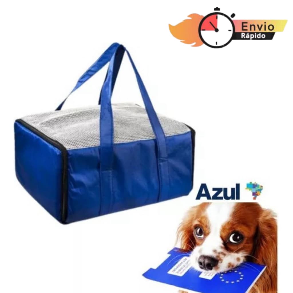 Bolsa Transporte Aéreo Padrão Azul Pet Cachorro Gato Bolsa Viagem Caixa Transporte Cachorro Gatos
