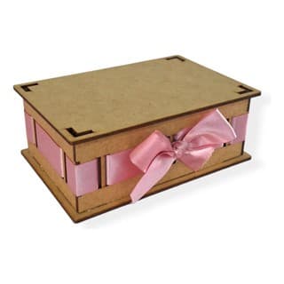Kit caixas PASSA FITAS em MDF crú 30x20x10 decoração lembrancinhas casamentos padrinhos