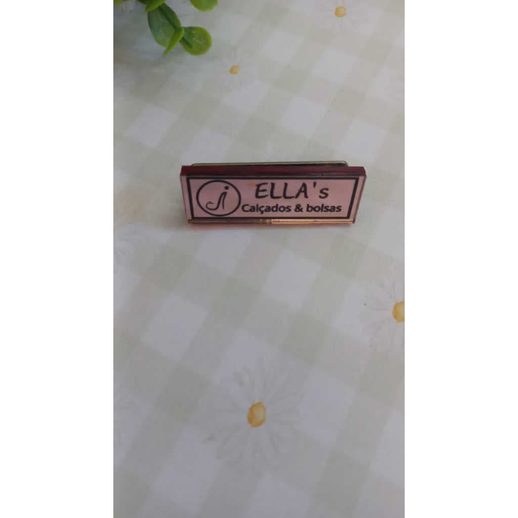 Broche Imã Personalizado em Acrílico Espelhado