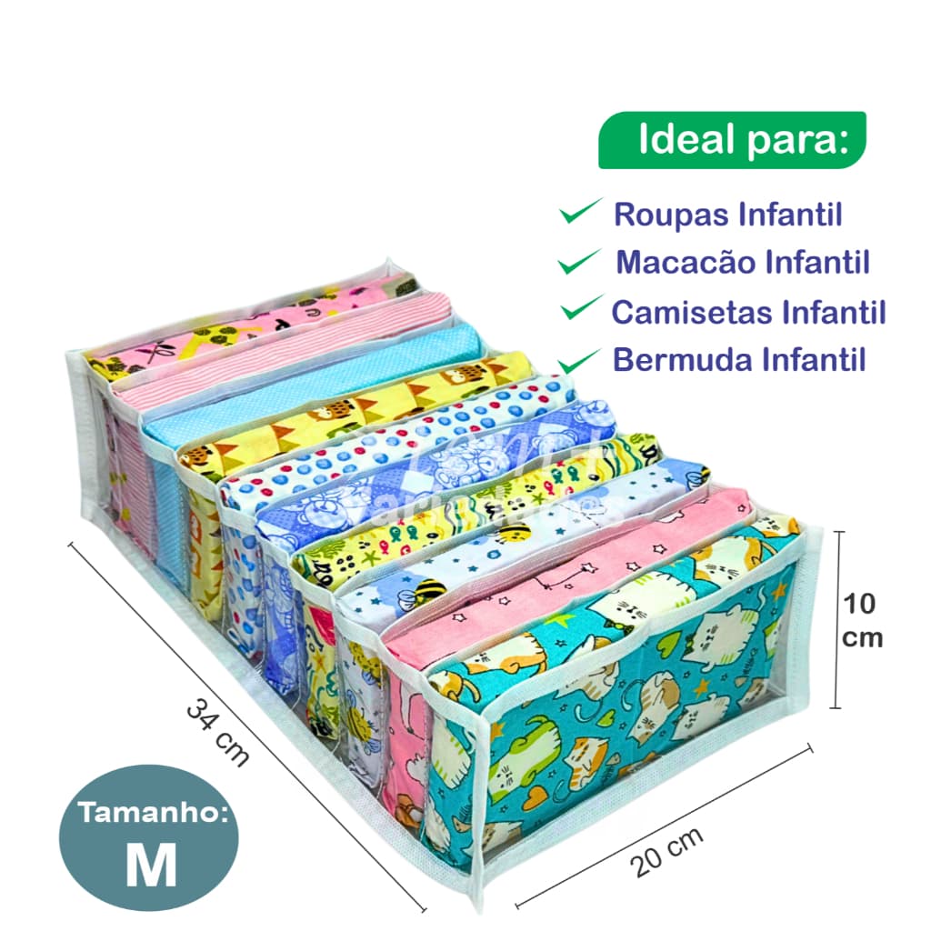 Colmeia Organizadora de Gavetas Tamanho "M" - Kit 5 Un - Organizador de Guarda Roupas tamanho M