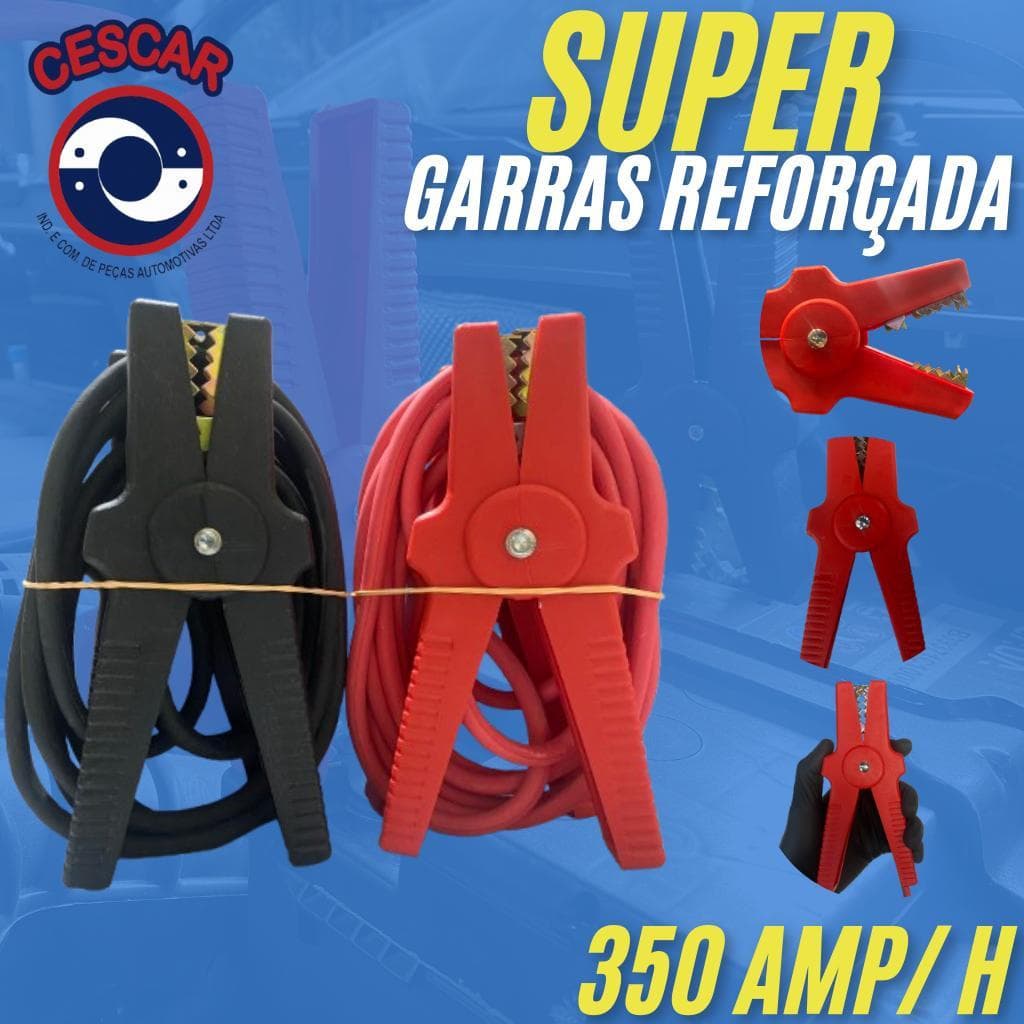 Cabo Transferência Chupeta Carga De Bateria Automotiva 2,5 M 350Amp Universal