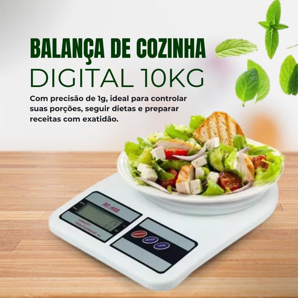Balança Digital Moderna De 1g a 10kg Alta Precisão Cozinha Dieta Nutrição Fitness Frutas Portátil