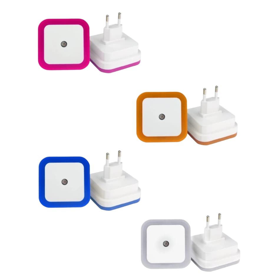 Kit com 2 Luz Noturna LED Luminária Com Sensor Automático Mini Abajur Todos Ambientes