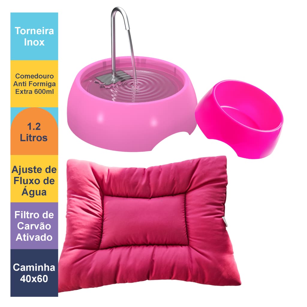 KIT CATDOG BEBEDOURO PARA GATOS E CÃES 1.2 LITROS