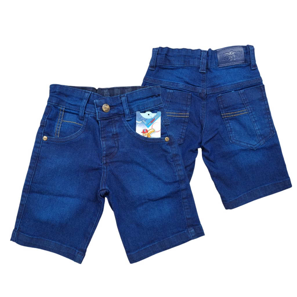 bermuda jeans infantil menino masculina com lycra