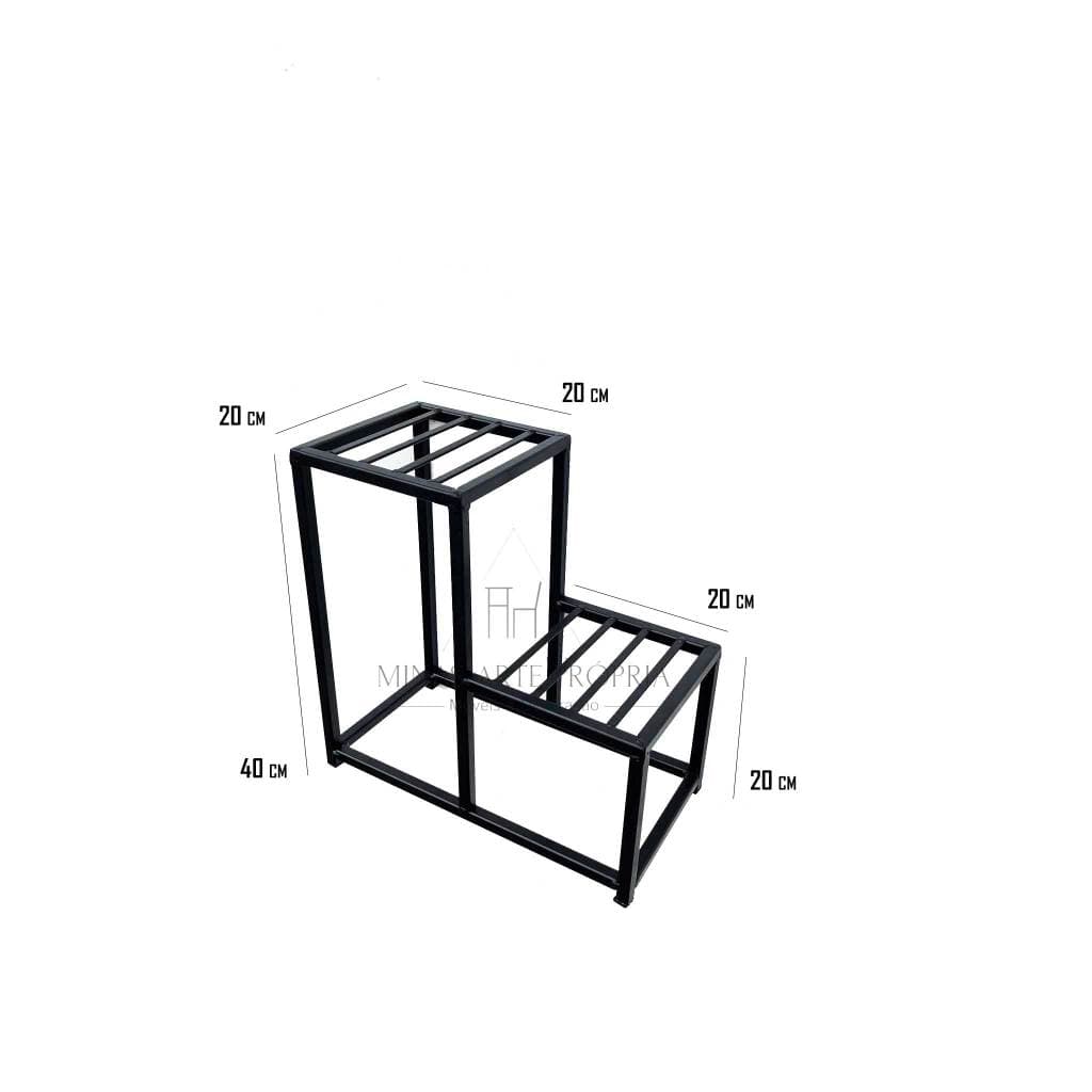 SUPORTE PLANTAS ESTANTE 2 ANDARES JARDIM PORTA VASOS DE PÉ ESTILO INDUSTRIAL