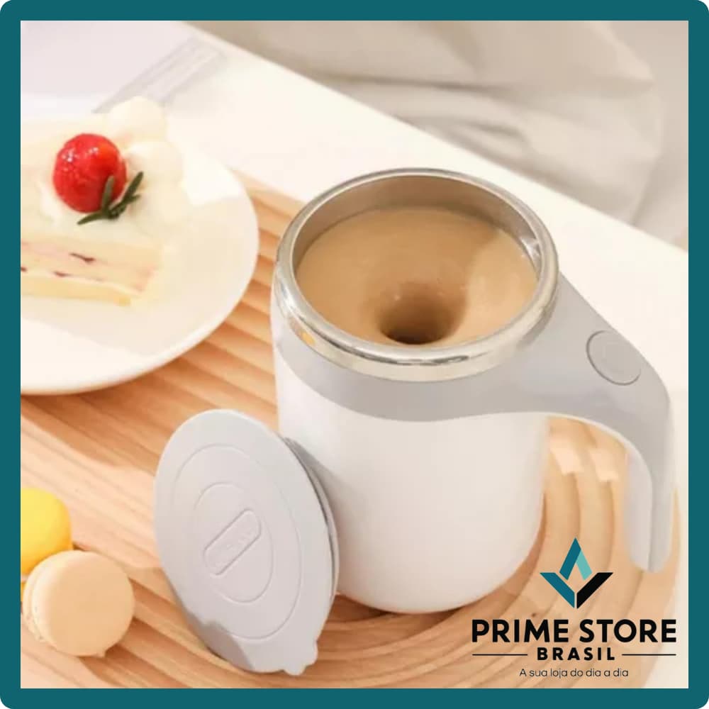 Caneca Mixer Automática 380ml com Tampa Misturadora de Bebidas Café Whey Ovo - ENVIO IMEDIATO