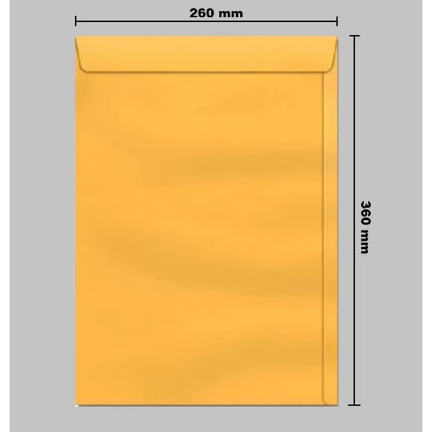Envelope Saco Kraft Ouro 260x360 com 100 Unidades