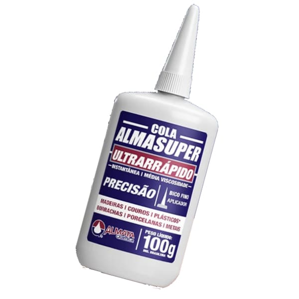 Cola Instantânea Almasuper 100g Adesiva Secagem Rápida Bico Fino de Precisão