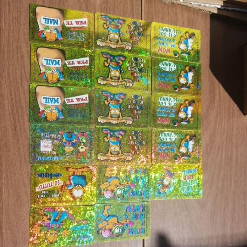 Kit com 17 cartões telefonicos Garfield Italia