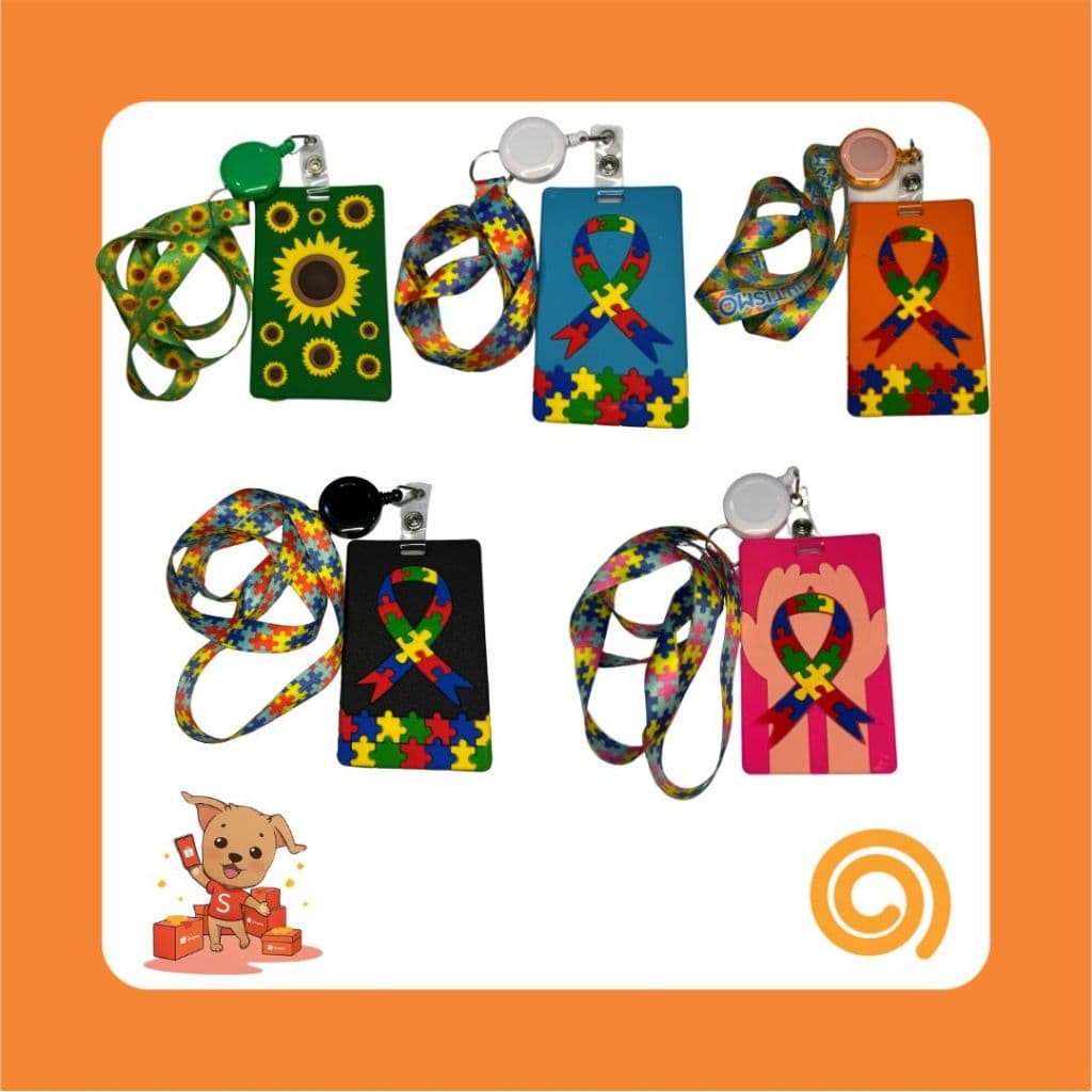 Cordão de Identificação Autismo | Cordão para Crachá e Identificação | Cordão para Pescoço com Fecho