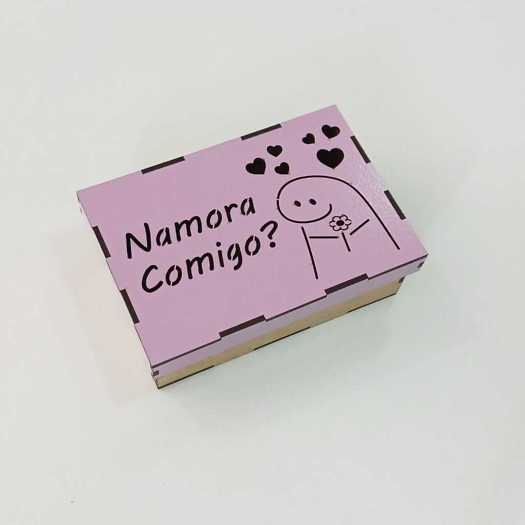 Caixa Presente 10x15 Lilás  - Namorada comigo?