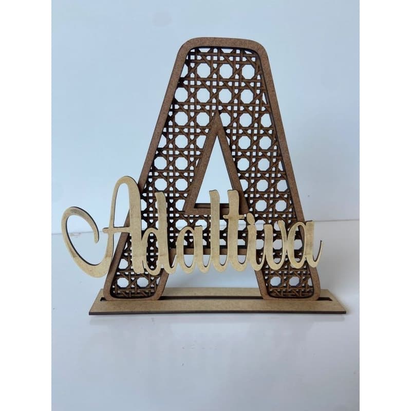 letra palha 3D com nome e  base