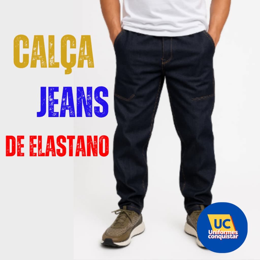 Calça Jeans Profissional com Elastano – Trabalho Pesado com Conforto LANÇAMENTO