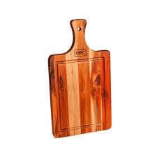 Tabua De Churrasco Carne Corte Madeira Personalizada Rustica Multiuso Teca Grande Média