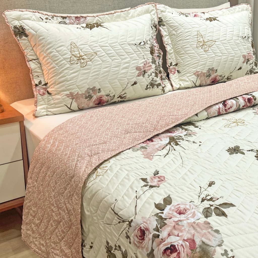 Cobreleito Queen Size 300 Fios Juliette 03 Pç Super Elegante