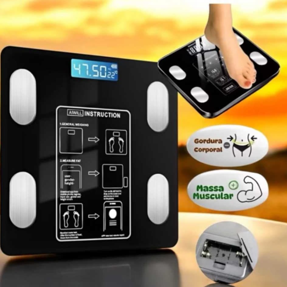 Balança Digital Bioimpedância Titanium Com Bluetooth