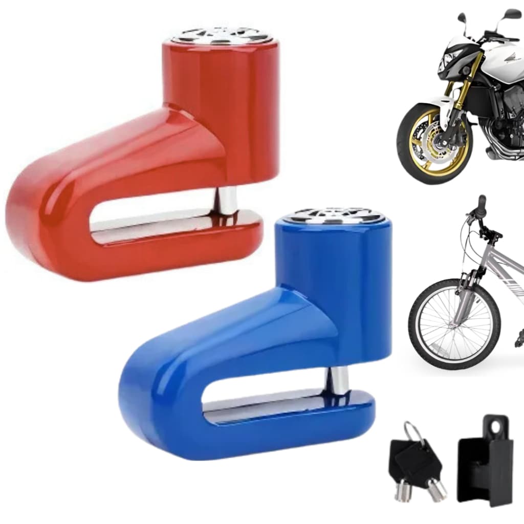 Trava Cadeado Para Disco De Freio Anti Furto Roubo Para Moto Bicicleta Universal Com 2 Chaves Tranca Segurança Bike