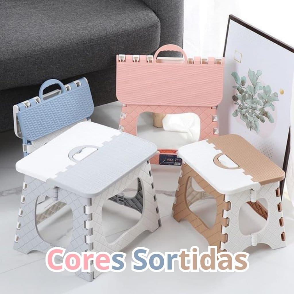 Banqueta Dobrável Infantil Sortido Compacta Leve Conforto Segurança