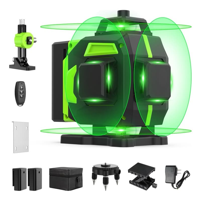 Nível A Laser 16 Linhas 4d Verde Recarregável Com Suporte