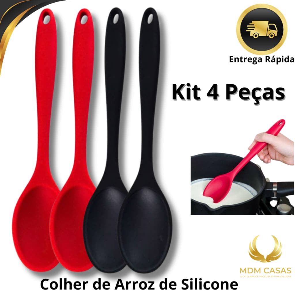 Colher Redonda de Silicone Grande Utensílios Casa Cozinha Restaurante Confeita Buffet Bares