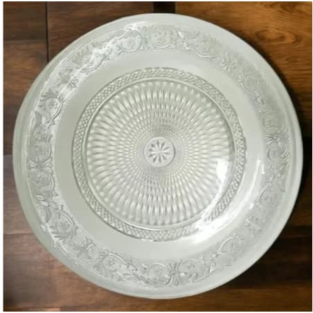 Prato Raso 32,5cm para pudim bolo torta Redondo em Vidro cristal eco - Hauskraft