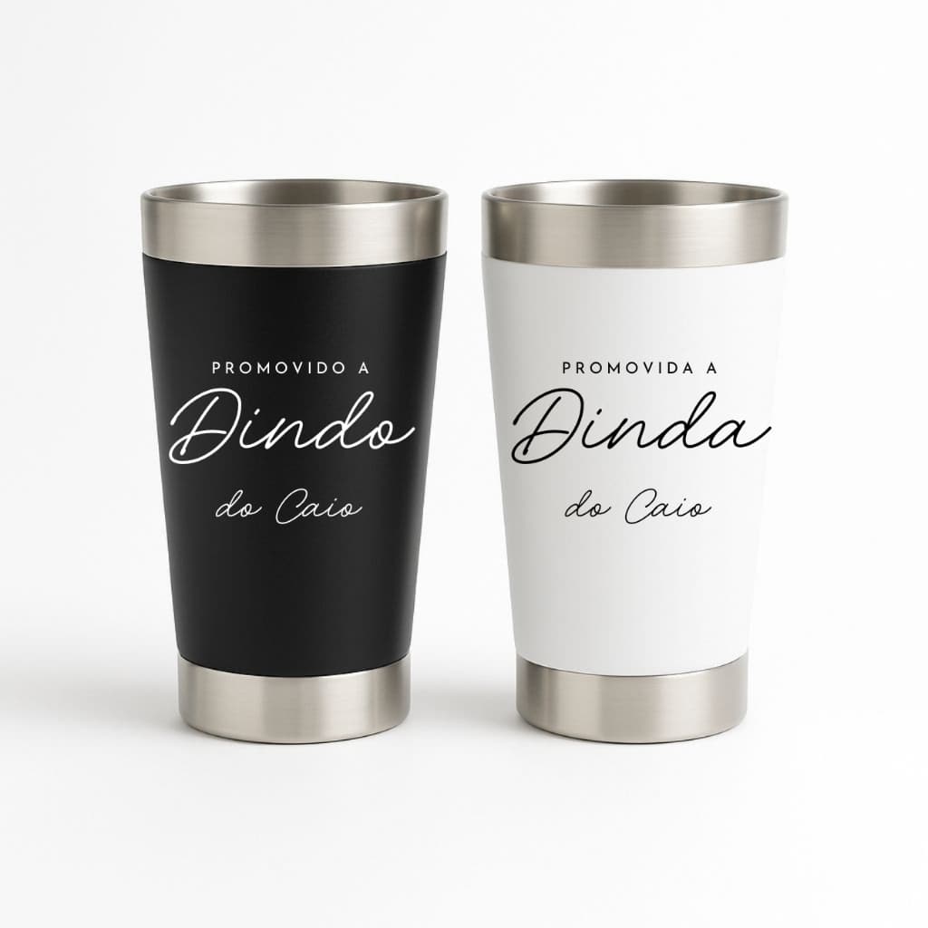 Kit 2 Copos Térmicos Promovido a dindos Com Nome personalizados
