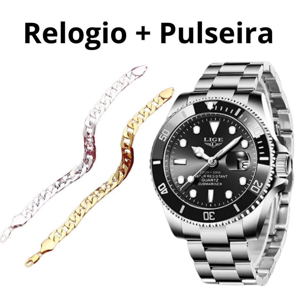 Kit relógio Masculino Bollfendo Original + Boné liso telinha + Pulseira Prata envio Imediato para o natal